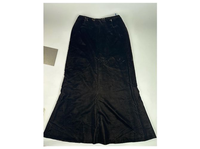 Gonna lunga vintage Givenchy in velluto nero - vista 8