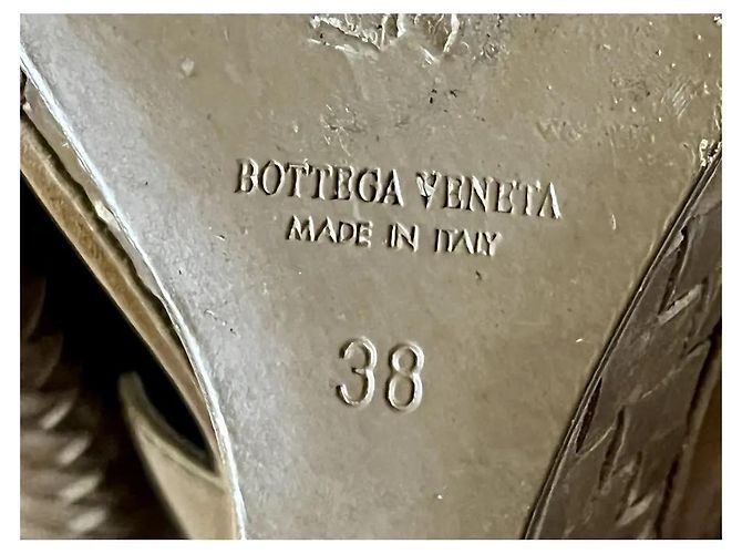 Bottega Veneta Zeppe Inteccriato in pelle color cuoio Marrone - vista 7