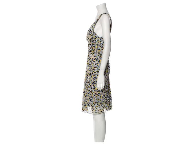 Diane Von Furstenberg DvF Aslin Seidenmesh-Kleid mit Raffung Mehrfarben - Ansicht 4