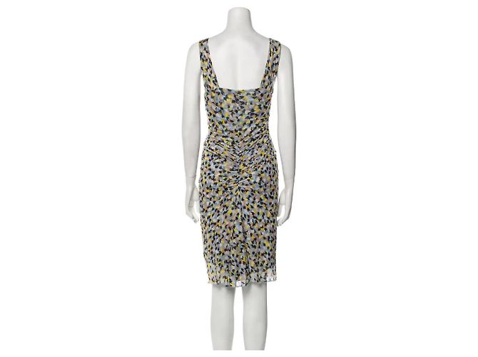 Diane Von Furstenberg DvF Aslin Seidenmesh-Kleid mit Raffung Mehrfarben - Ansicht 5