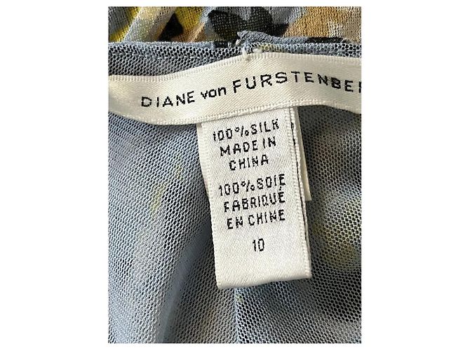 Diane Von Furstenberg DvF Aslin Seidenmesh-Kleid mit Raffung Mehrfarben - Ansicht 6