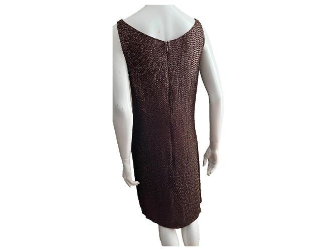 Jenny Packham Abito decorato con paillettes e perle Metallico Bronzo - vista 3