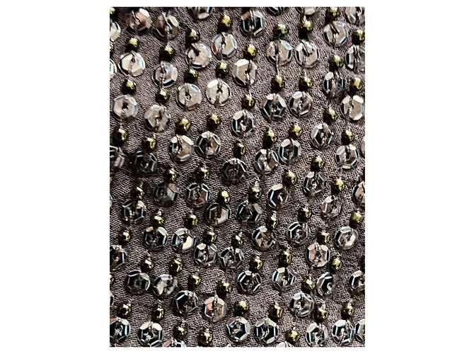 Jenny Packham Abito decorato con paillettes e perle Metallico Bronzo - vista 4