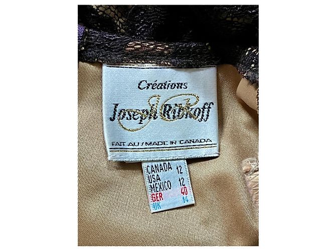 Joseph Ribkoff Mokka-Spitzenkleid über goldenem Unterkleid Braun - Ansicht 5