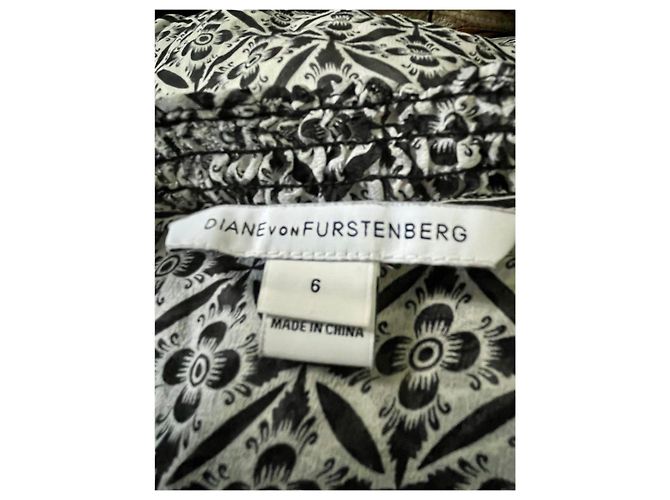 Diane Von Furstenberg DvF Layla Seidenkleid in Schwarz und Weiß - Ansicht 6