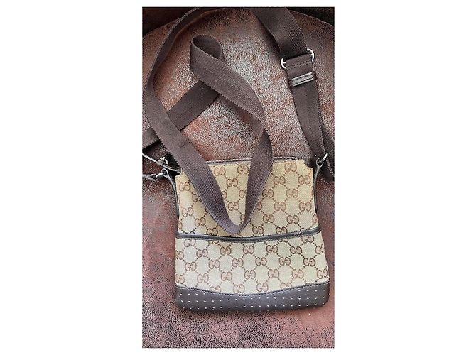 Borsa a tracolla Gucci Monogramma Beige - vista 3