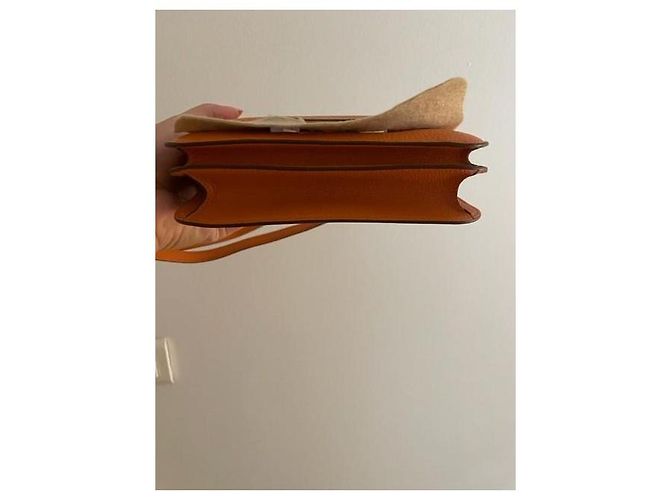 Hermès Constance mini couro de cabra laranja - vista 3