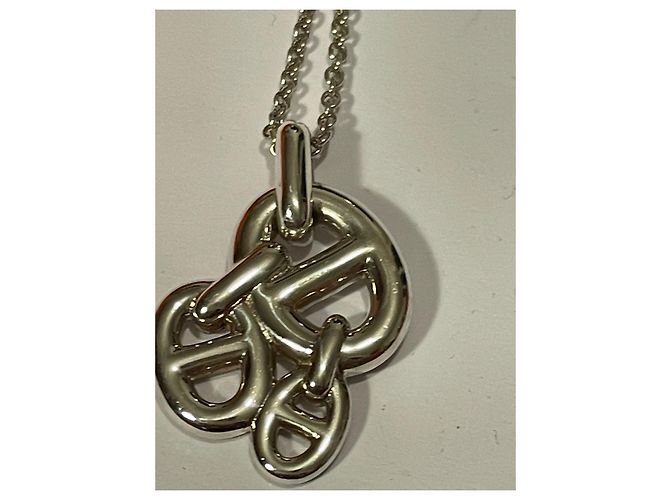 Collana con Pendente a Catena d'Ancora Hermès Argento - vista 3