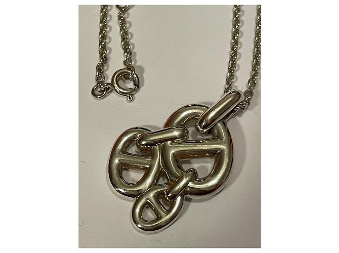Collana con Pendente a Catena d'Ancora Hermès Argento - vista 4