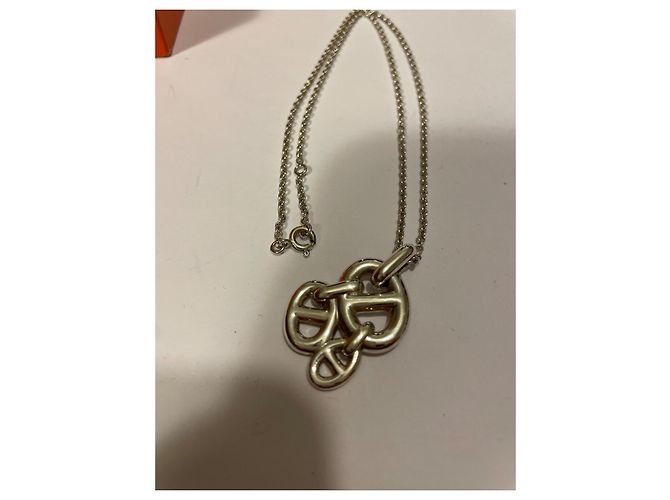 Collana con Pendente a Catena d'Ancora Hermès Argento - vista 5
