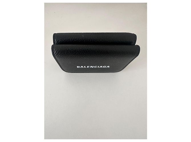 Carteira Tri-Fold Balenciaga em Couro Preto - vista 3