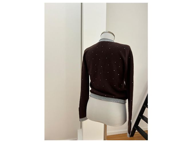 Chanel Kaschmirjacke Braun Silber - Ansicht 6