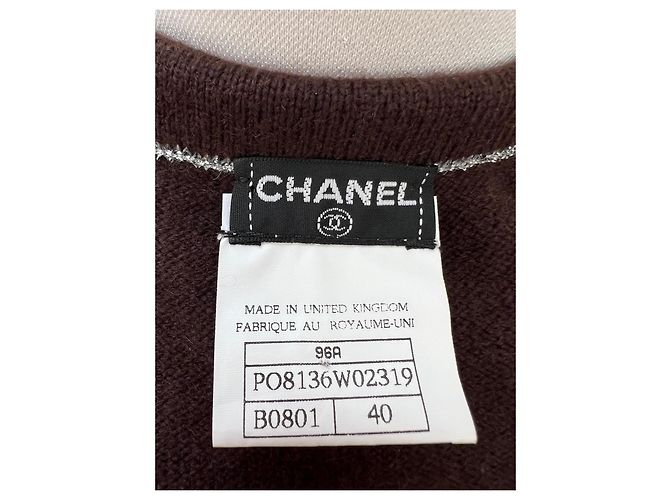 Chanel Kaschmirjacke Braun Silber - Ansicht 7