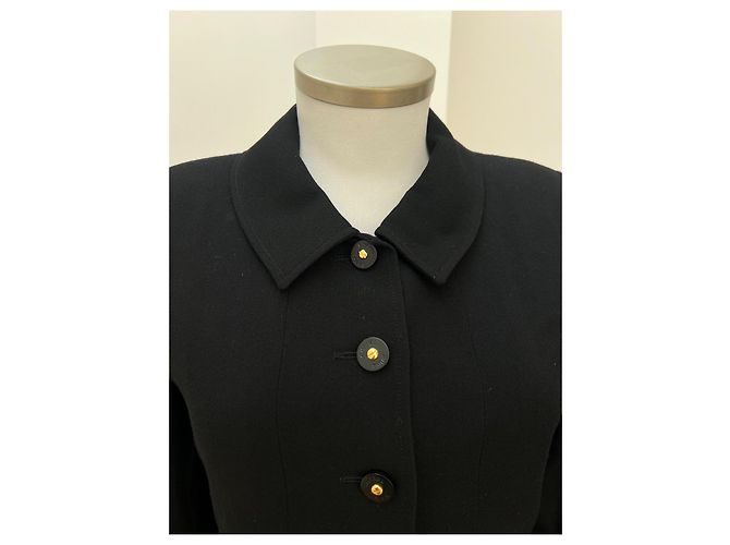 Giacca Chanel nera in seta e lana 40 Nero - vista 6