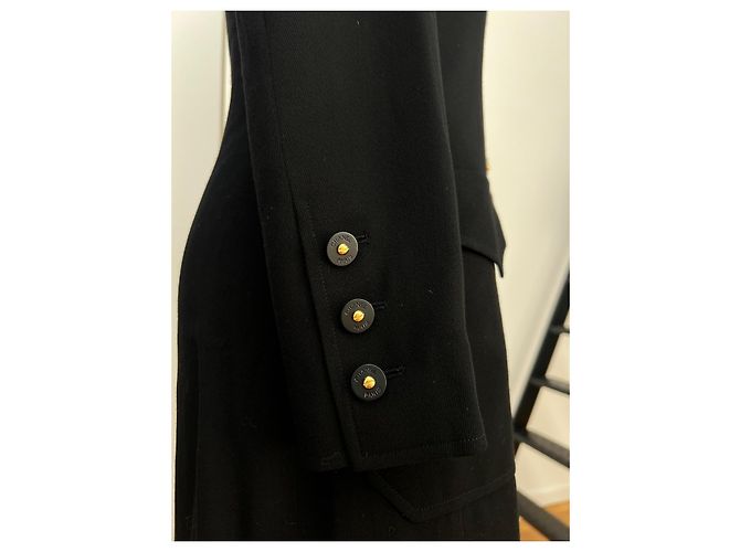 Giacca Chanel nera in seta e lana 40 Nero - vista 7