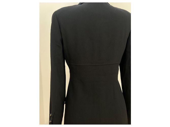 Giacca Chanel nera in seta e lana 40 Nero - vista 9