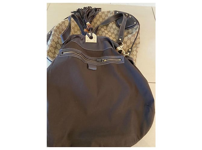 Borsa Gucci GG Monogram Indy Beige - vista 14