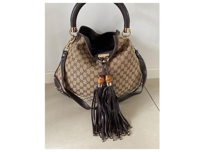 Borsa Gucci GG Monogram Indy Beige - vista 2