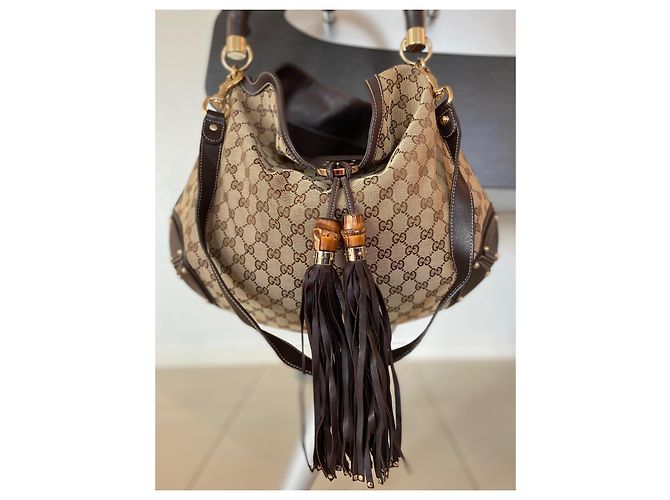 Borsa Gucci GG Monogram Indy Beige - vista 4