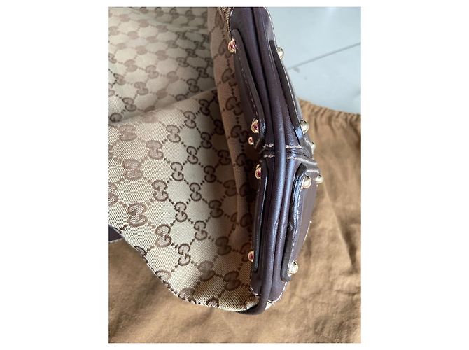 Borsa Gucci GG Monogram Indy Beige - vista 6