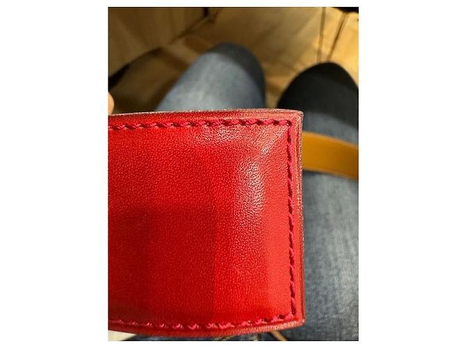 Hermès Medor Gürtel aus rotem Leder - Ansicht 5