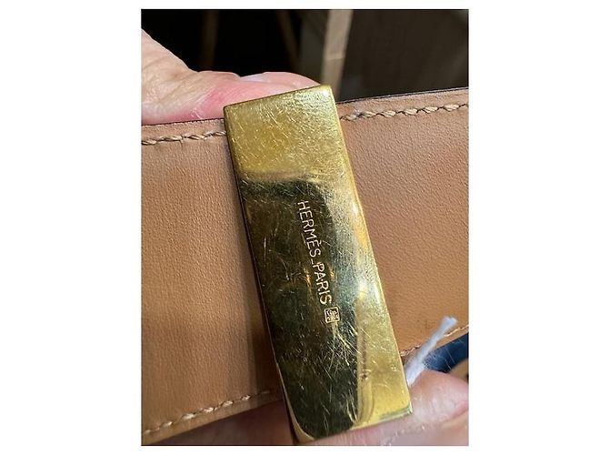 Hermès Medor Gürtel aus rotem Leder - Ansicht 6