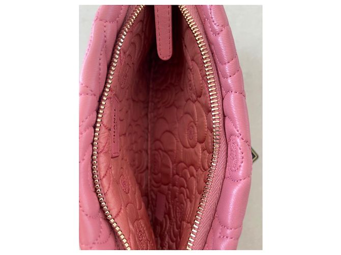 Chanel Camelia Borsa a mano in pelle trapuntata rosa - vista 12