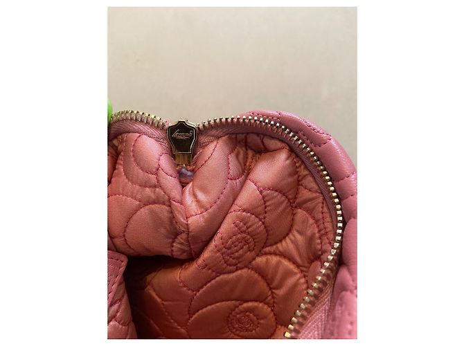 Chanel Camelia Borsa a mano in pelle trapuntata rosa - vista 19