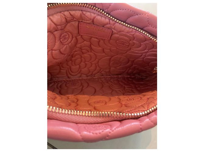 Chanel Camelia Borsa a mano in pelle trapuntata rosa - vista 20