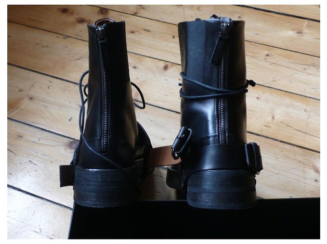 Botas Marsèll de piel negra 37 Negro - vista 5