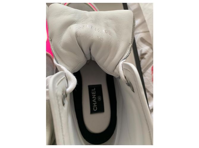 Chanel High-Top Sneaker Leder grau rosa - Ansicht 3