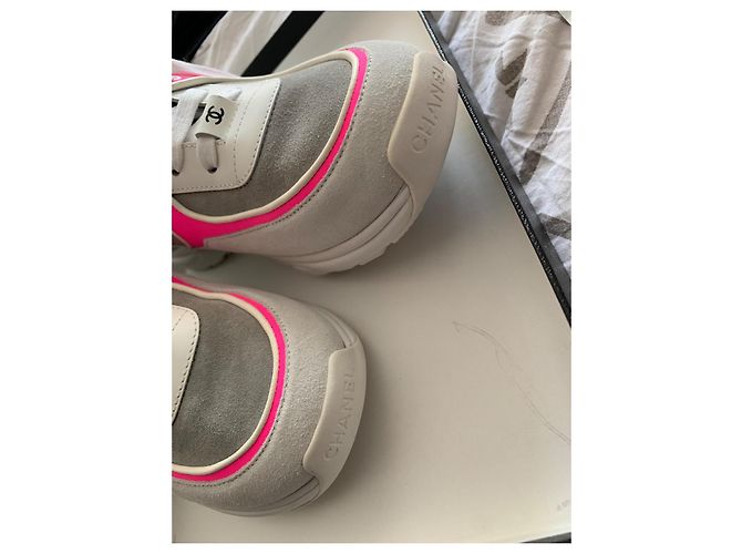 Chanel High-Top Sneaker Leder grau rosa - Ansicht 5