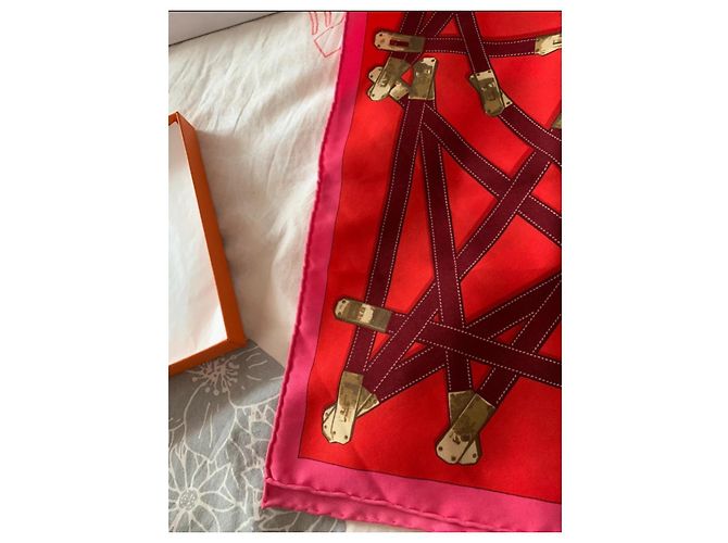 Hermès Very Kelly Seidentuch orange - Ansicht 5