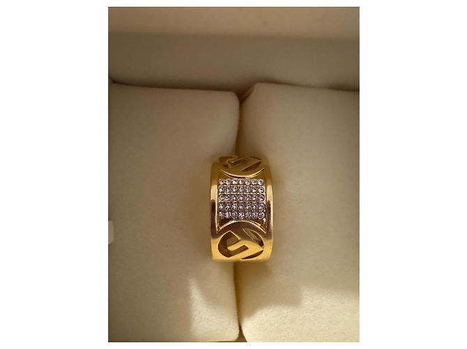 Anello Fendi in metallo e cristallo oro D'oro - vista 4