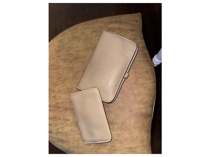 Carteira longa Hermès Dogon Duo GM em couro preto Cinza - vista 5