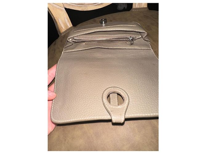 Carteira longa Hermès Dogon Duo GM em couro preto Cinza - vista 6