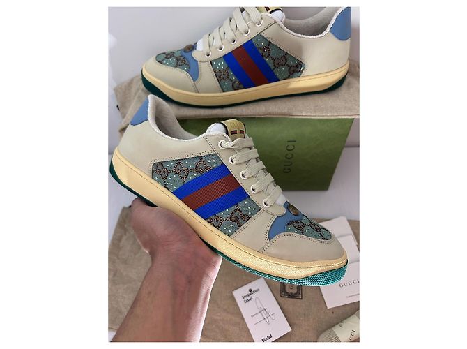 Sneakers Gucci Screener in pelle bianca 41 - vista 12