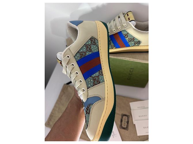 Sneakers Gucci Screener in pelle bianca 41 - vista 14