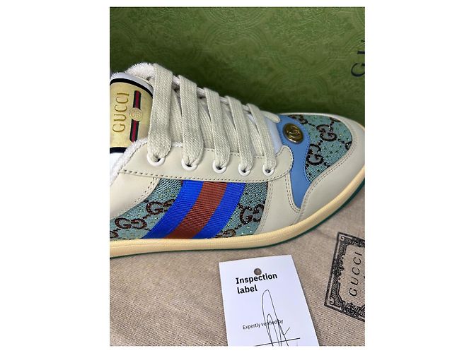 Sneakers Gucci Screener in pelle bianca 41 - vista 3