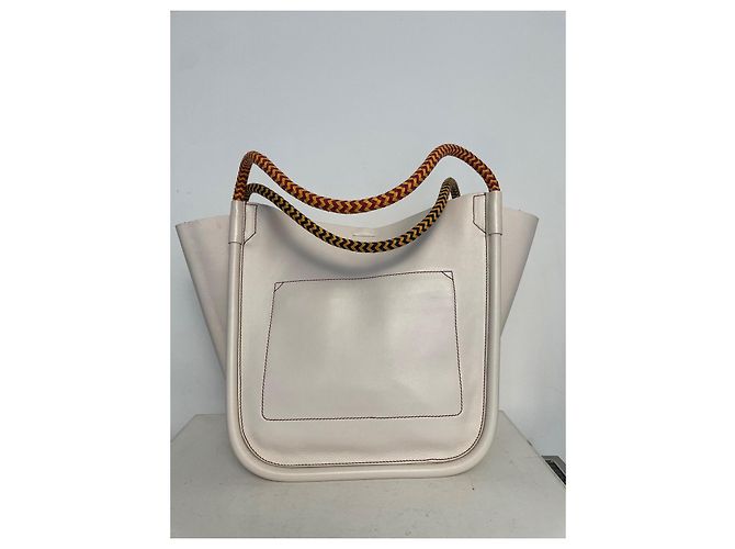 Bolsa de mão Proenza Schouler em couro creme - vista 5