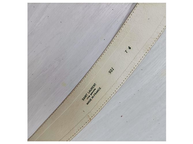 Vintage Saint Laurent Gürtel aus den frühen 80ern Weiß Golden - Ansicht 3