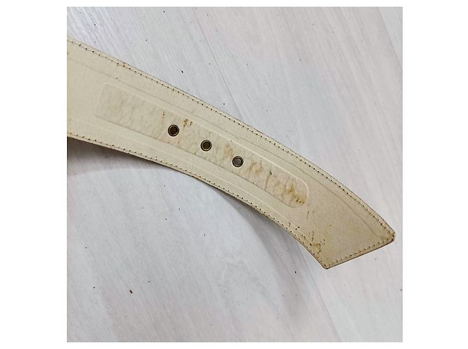 Vintage Saint Laurent Gürtel aus den frühen 80ern Weiß Golden - Ansicht 7