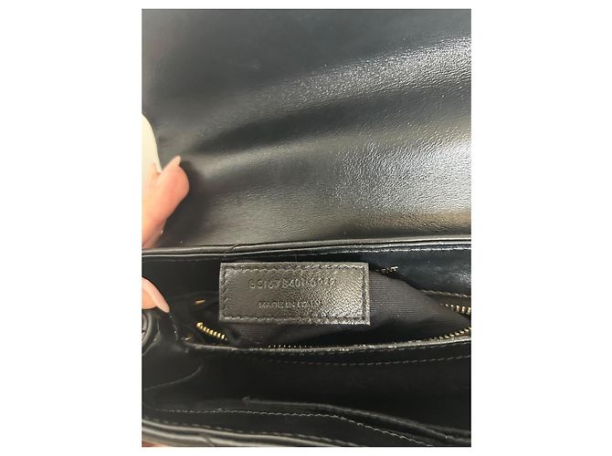 Borsa a mano Saint Laurent Loulou Toy in pelle nera Nero D'oro - vista 10