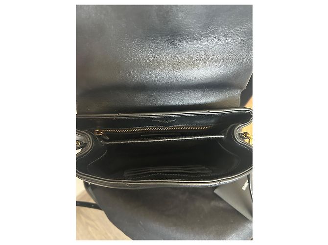 Borsa a mano Saint Laurent Loulou Toy in pelle nera Nero D'oro - vista 8