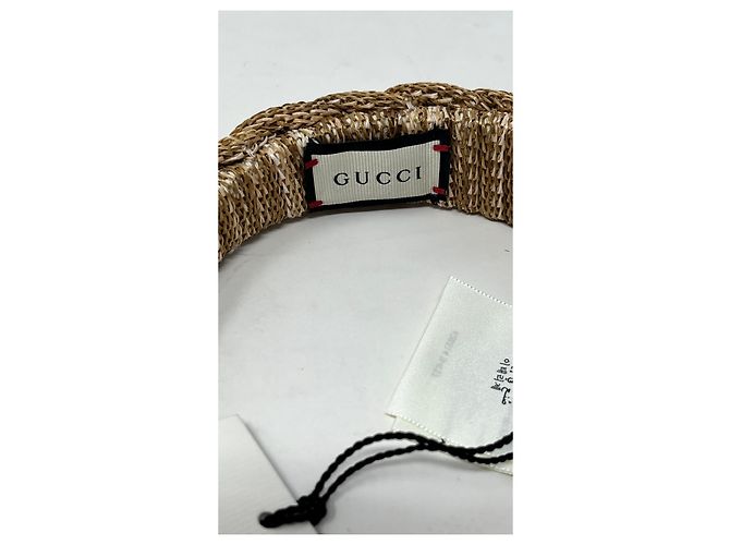 Marmont Diadema Gucci de rafia marrón Talla M - vista 2