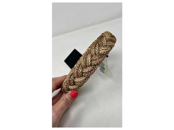 Marmont Diadema Gucci de rafia marrón Talla M - vista 3