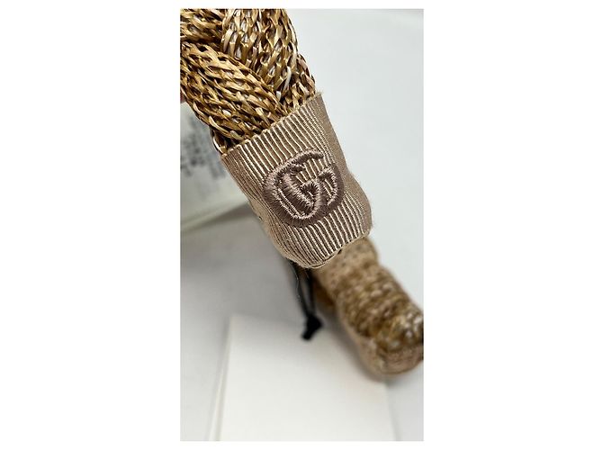 Marmont Diadema Gucci de rafia marrón Talla M - vista 5