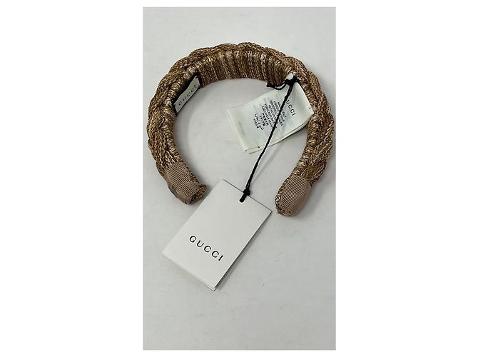Marmont Diadema Gucci de rafia marrón Talla M - vista 7