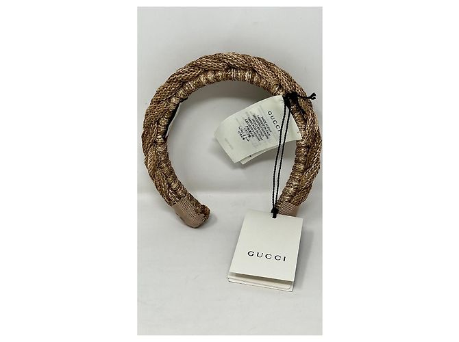 Marmont Diadema Gucci de rafia marrón Talla M - vista 9