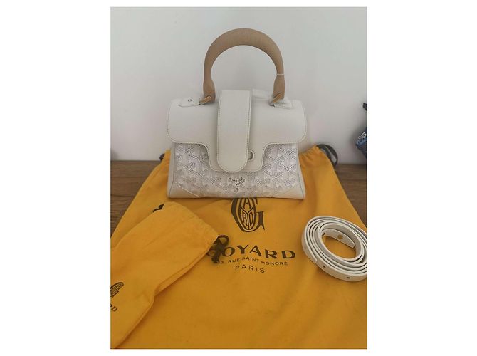 Saïgon Borsa a mano Goyard Saigon Mini Bianca in Agnello Bianco - vista 2